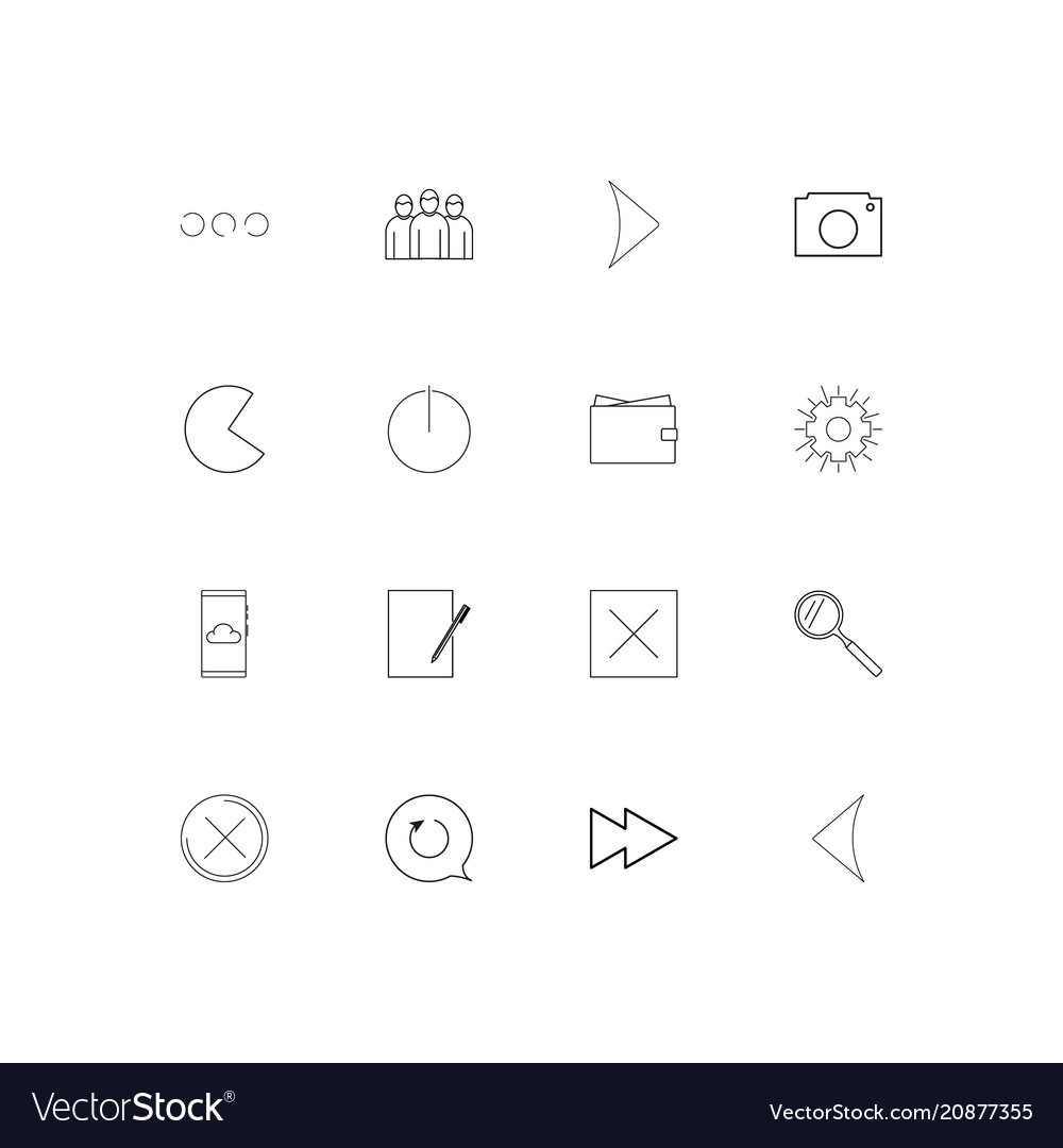 Interface linear thin icons set outlined simple