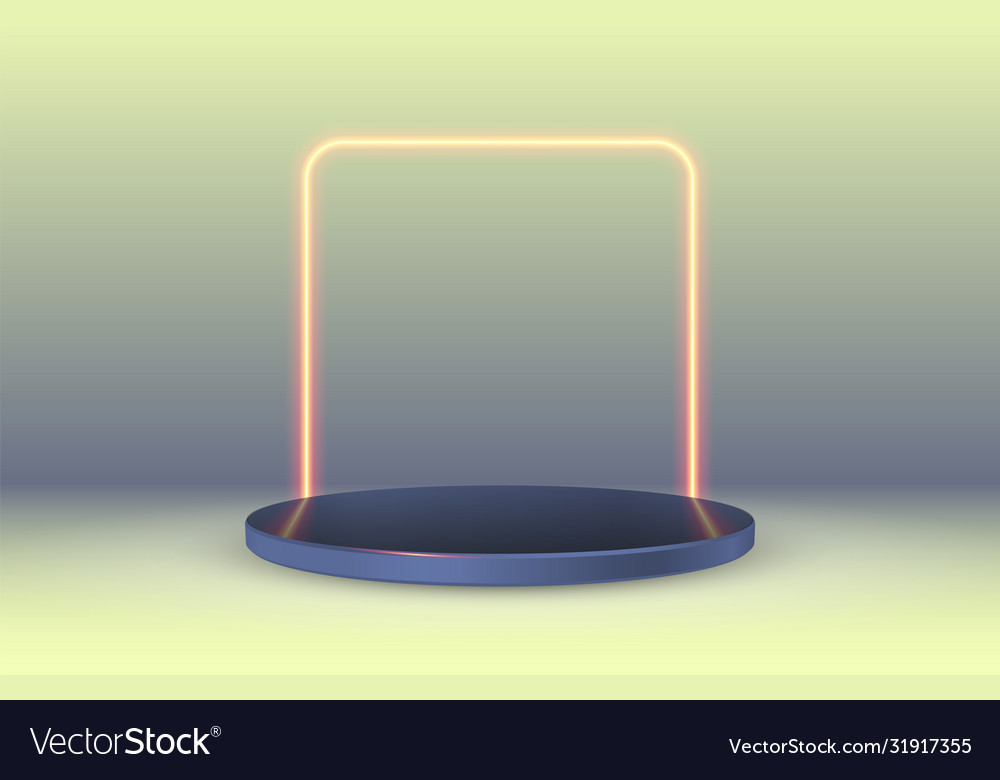 Podium frame in background with spotlights