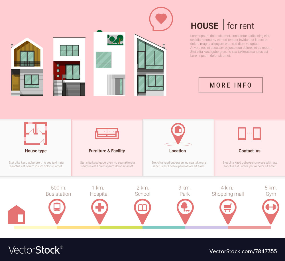 Residential Banner And Infographic For Web Design Vector Image