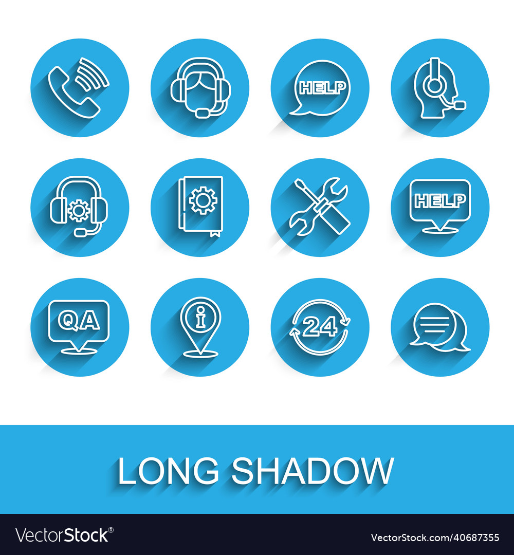 Set line question and answer location vector image Set line question and answer location