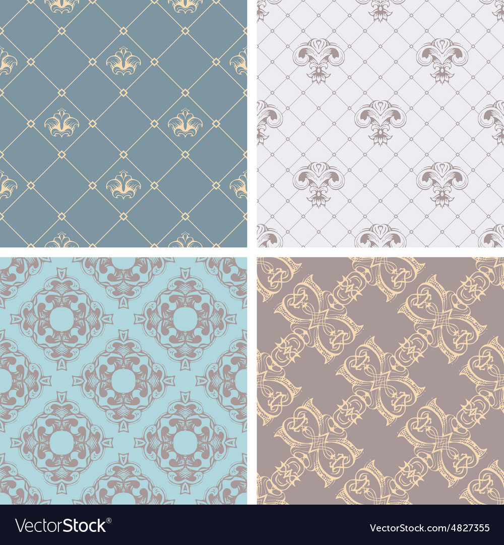 Set of retro seamless patterns