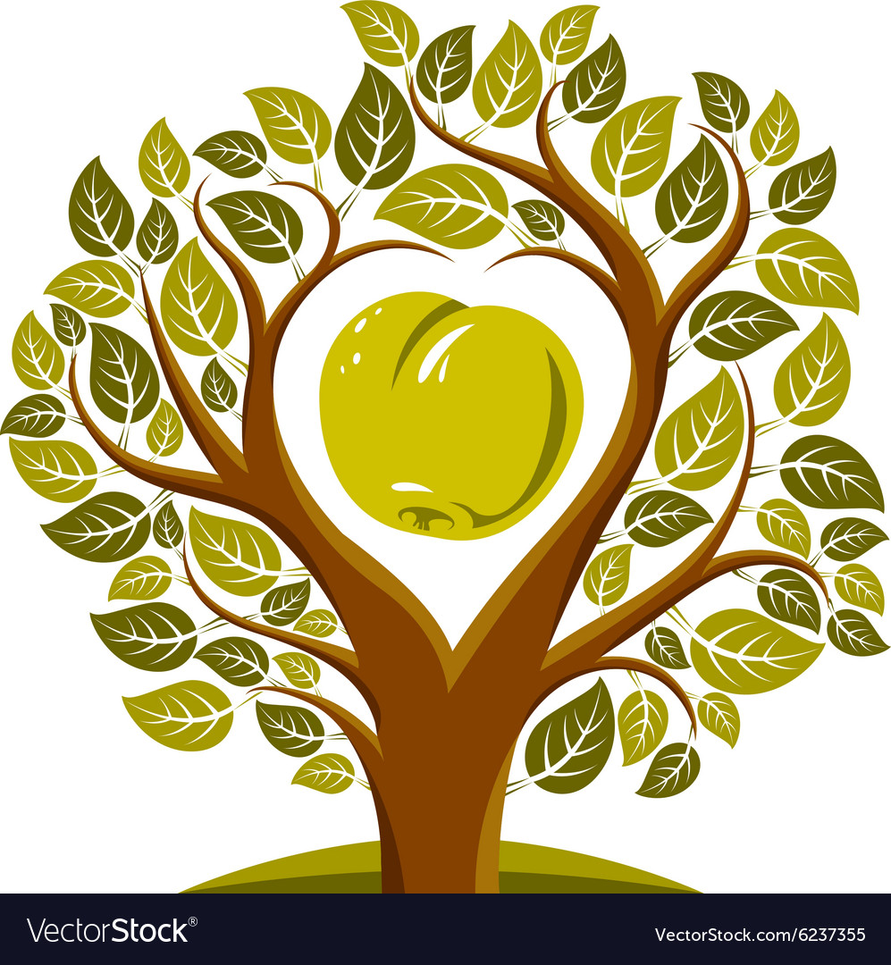 Tree with leaves and branches in the shap