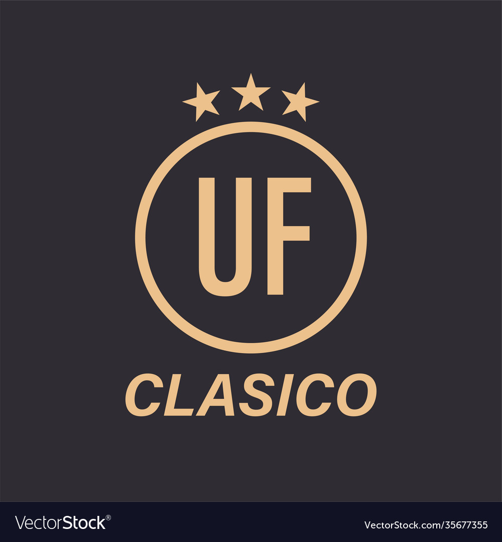 Uf Buchstaben-Logo-Design mit Stern-Icon Classic