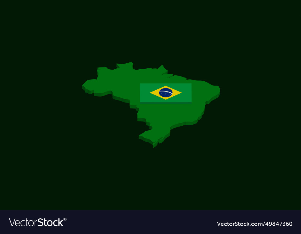 3d isometric map of brazi vector image 3d isometric map of brazi