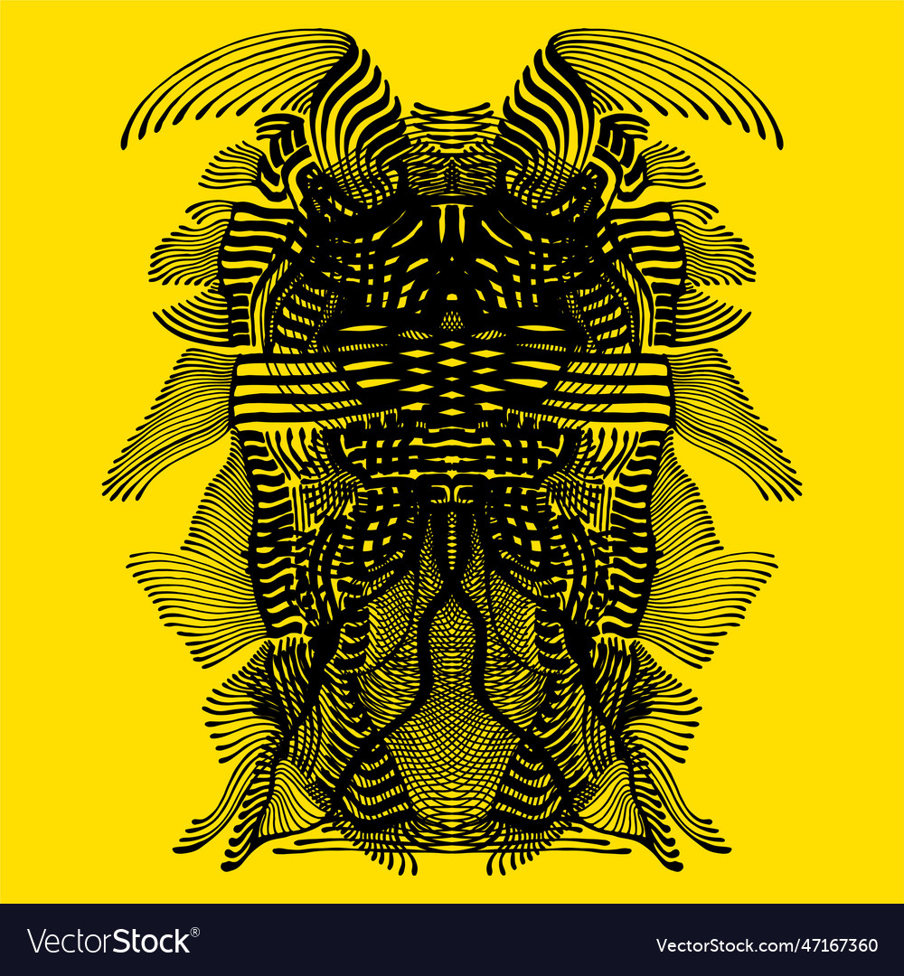 Abstract surreal symmetrical pattern black color
