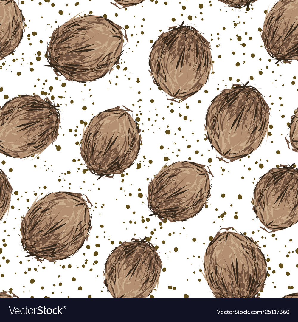 Coconuts seamless pattern vector image Coconuts seamless pattern