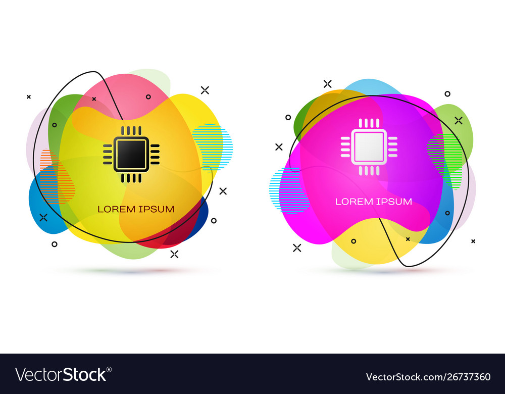Farbrechnerprozessor mit Mikroschaltungen cpu vector image Farbrechnerprozessor mit Mikroschaltungen cpu