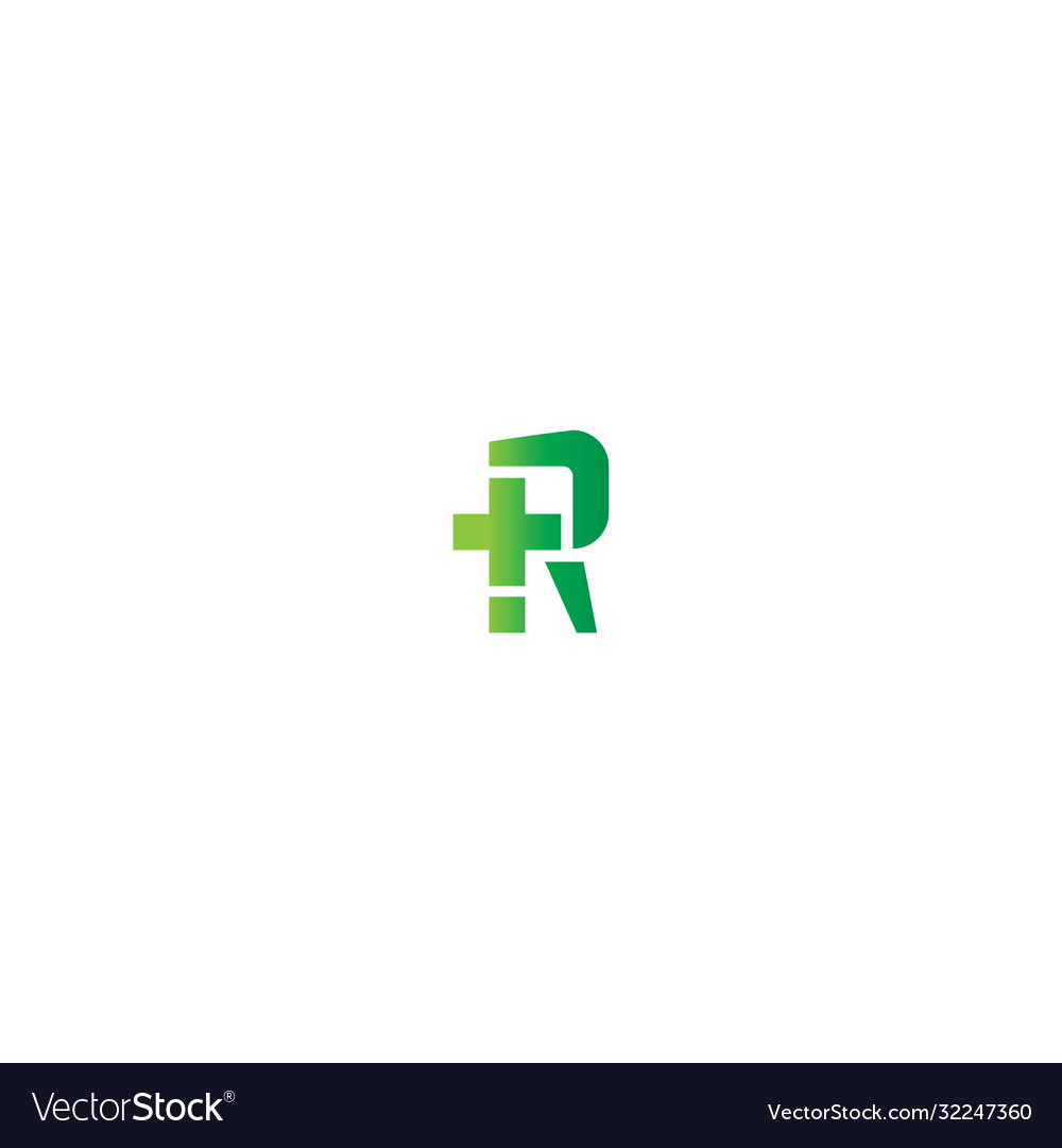 Cross r letter logo medical