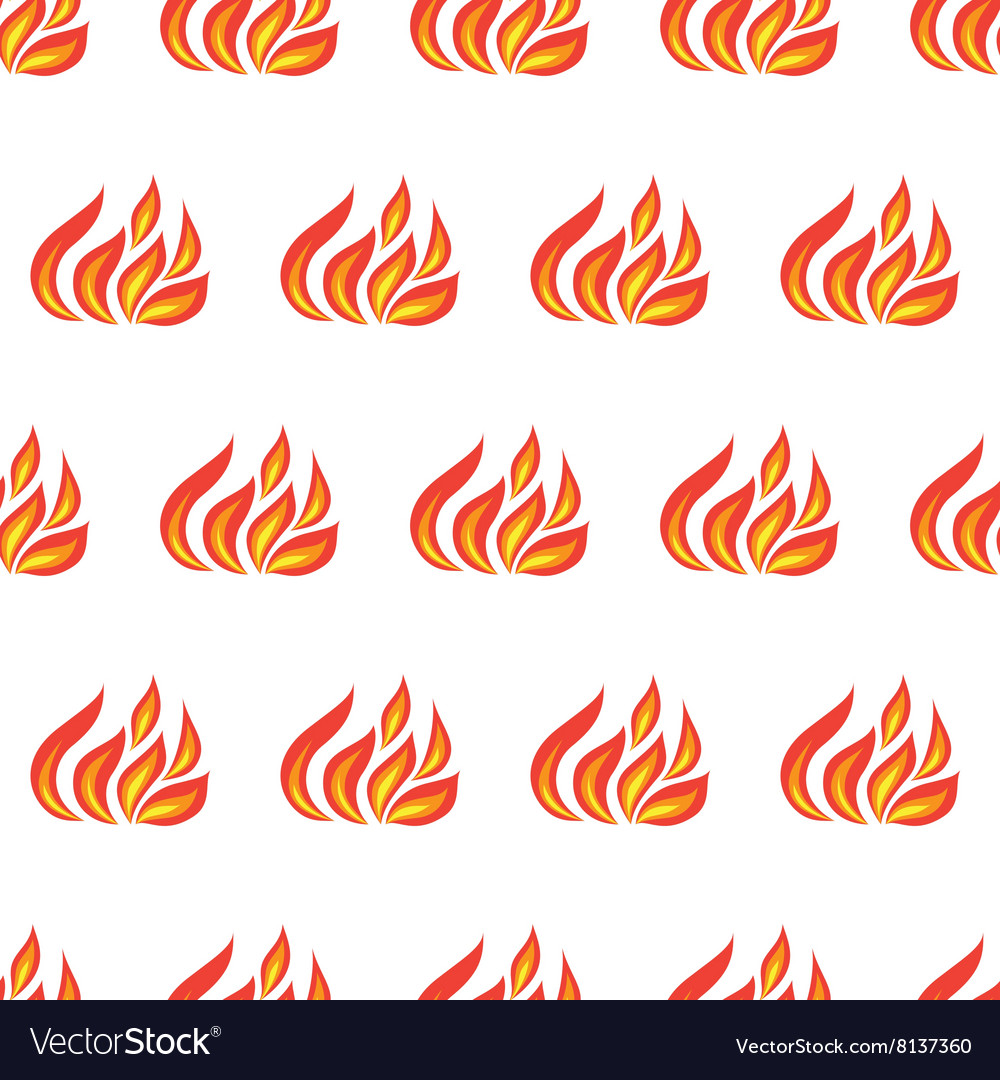 Fire seamless isolated Royalty Free Vector Image