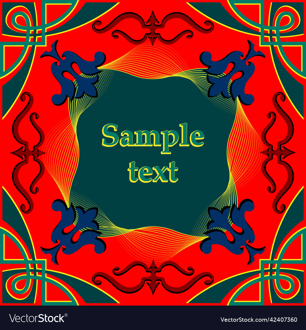 Frame for text with a pattern in arabic asian Vector Image Frame for text with a pattern in arabic asian