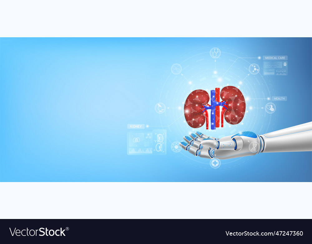 Kidney float away from in robot hand