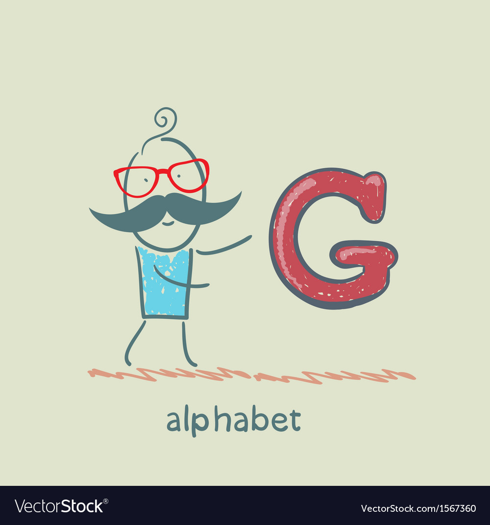 Man standing with a letter of the alphabet