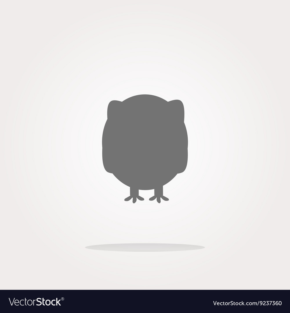 Owl on icon button isolated web art