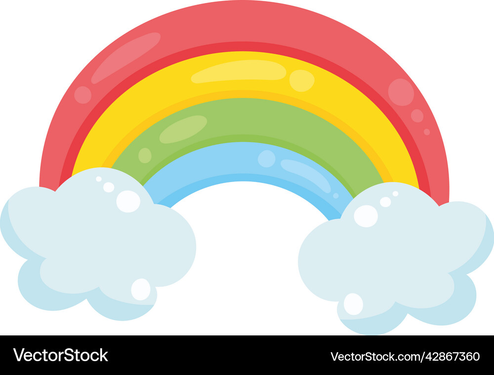 Rainbow with clouds Royalty Free Vector Image - VectorStock