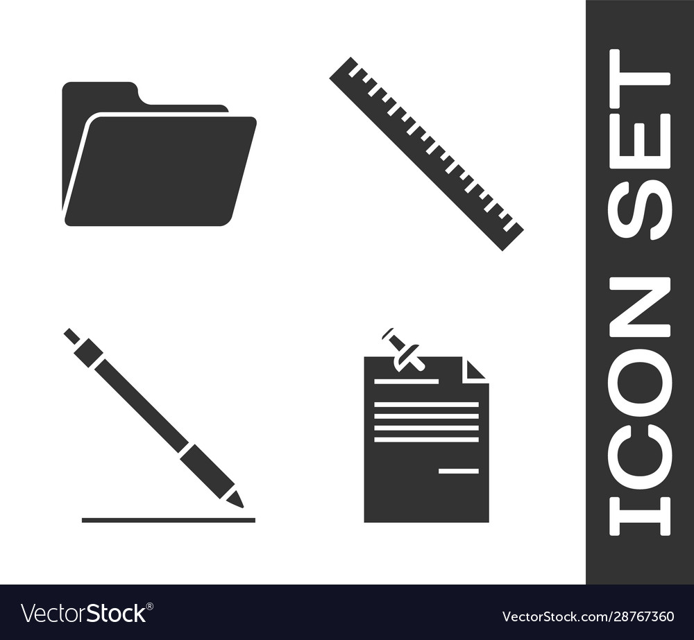 Set note paper with pinned pushbutton document vector image Set note paper with pinned pushbutton document