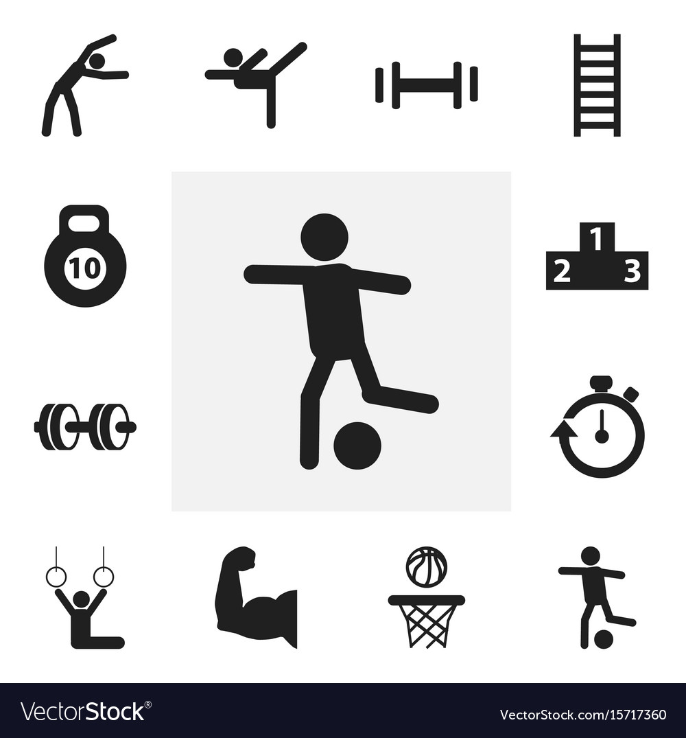 Set of 12 editable exercise icons includes