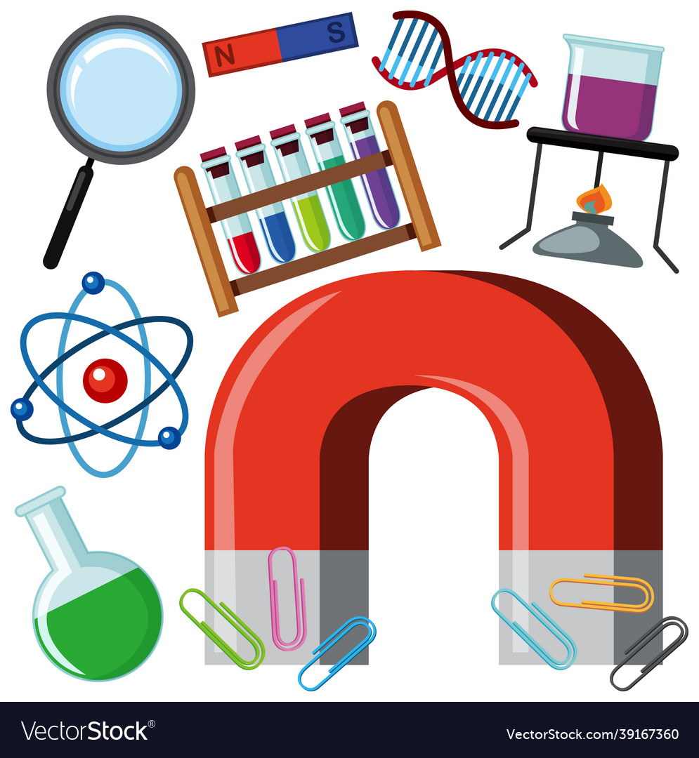 Set of science learning tools Vector Image Set of science learning tools