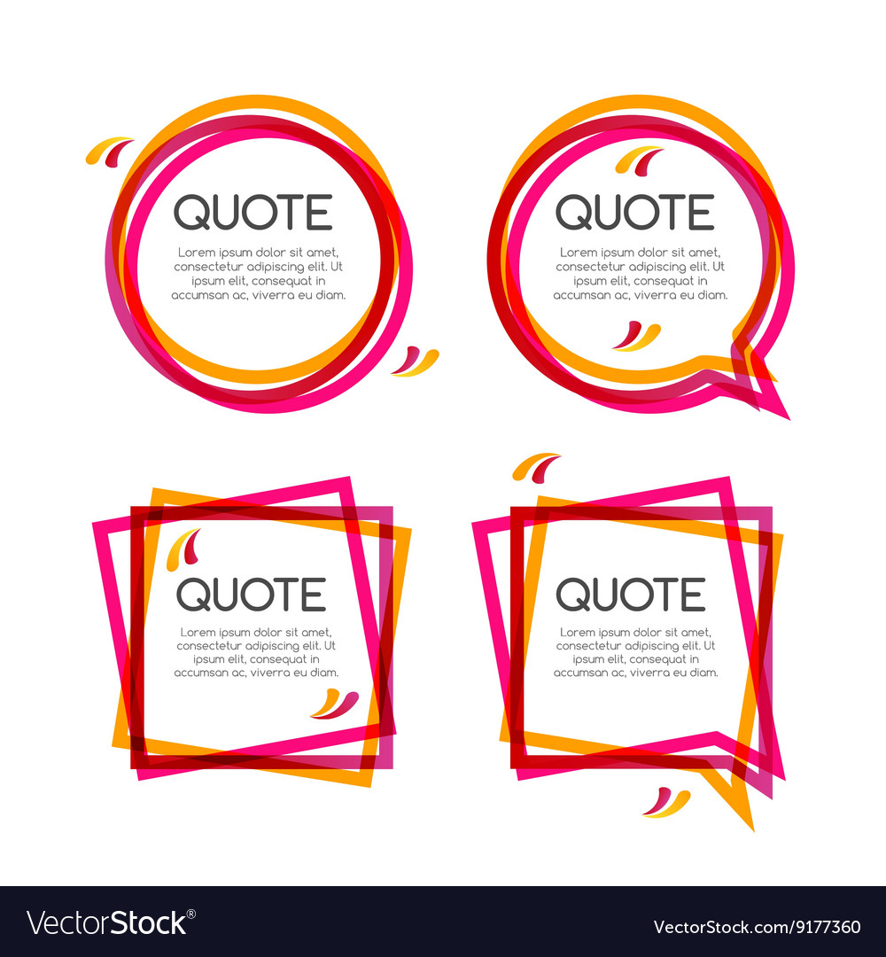 Set quote frame colorful frames