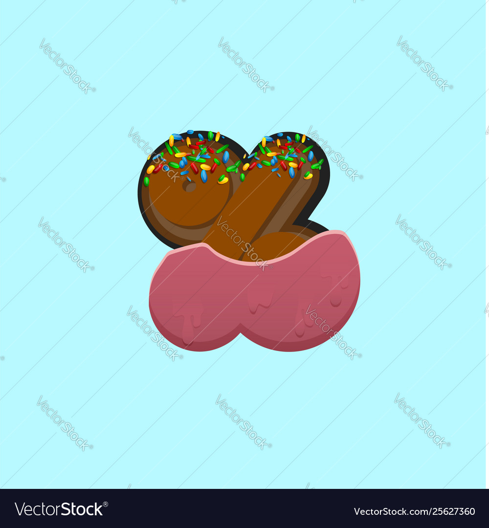 Sweet character from a fontset vector image Sweet character from a fontset