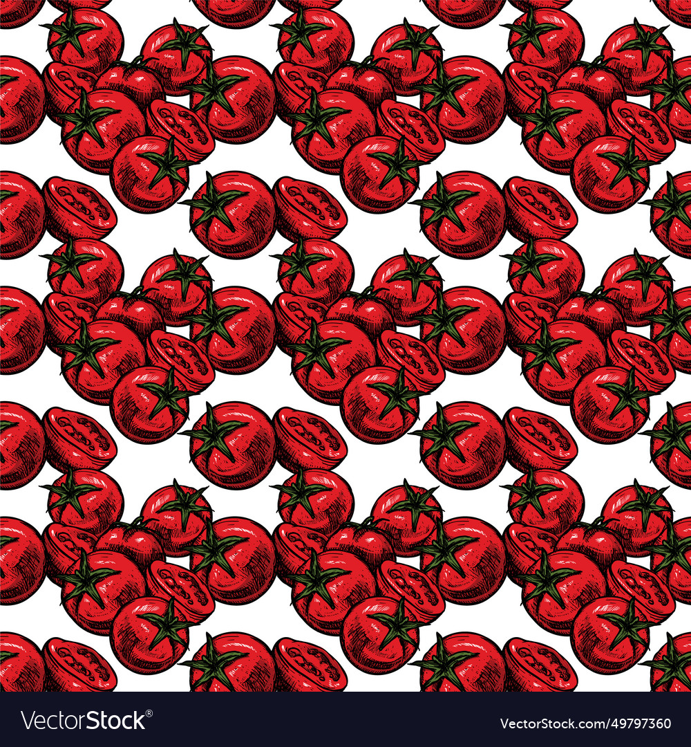 Tomatoes seamless pattern Vector Image Tomatoes seamless pattern
