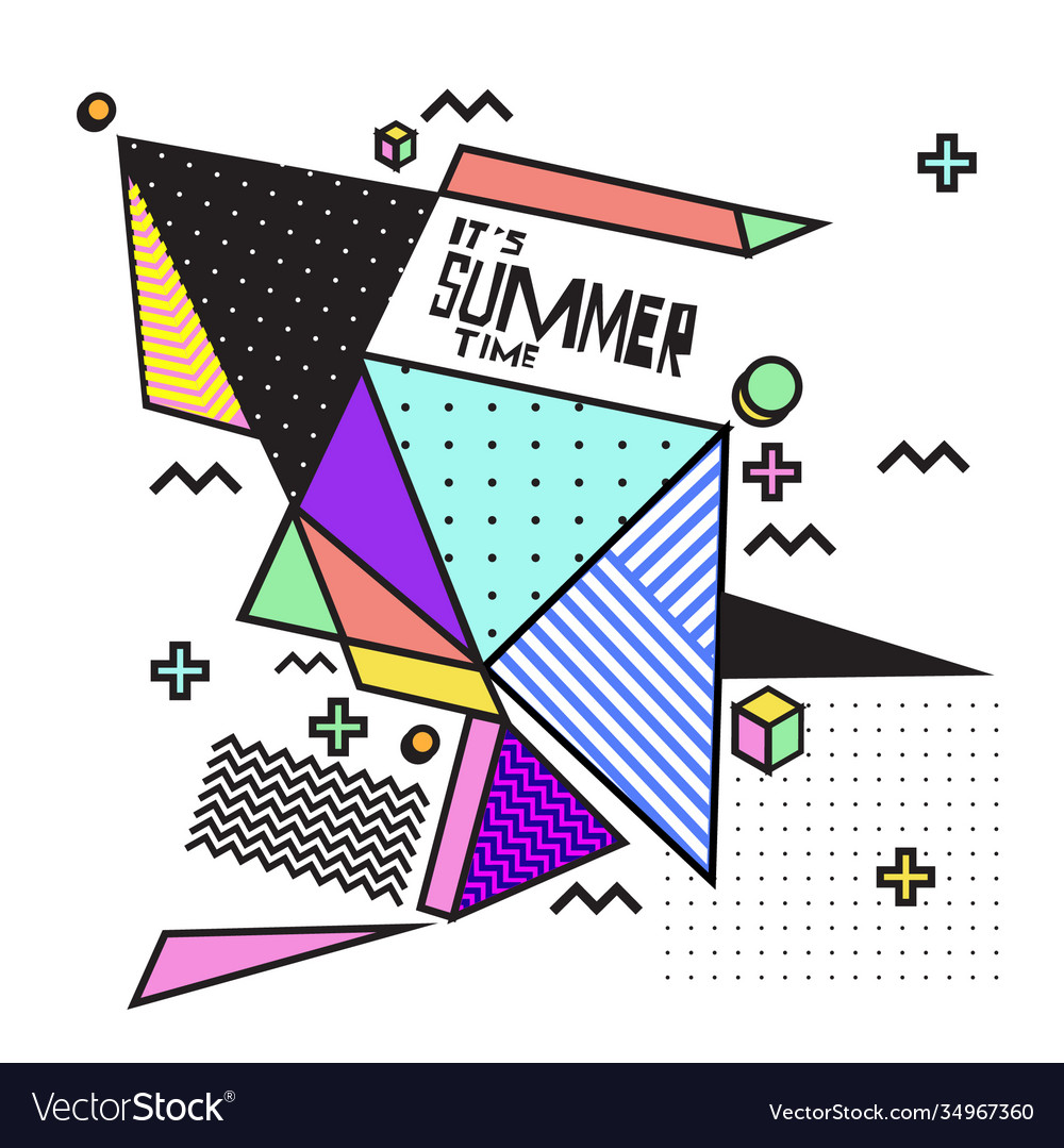 Triangle geometric forms for summer design event vector image Triangle geometric forms for summer design event