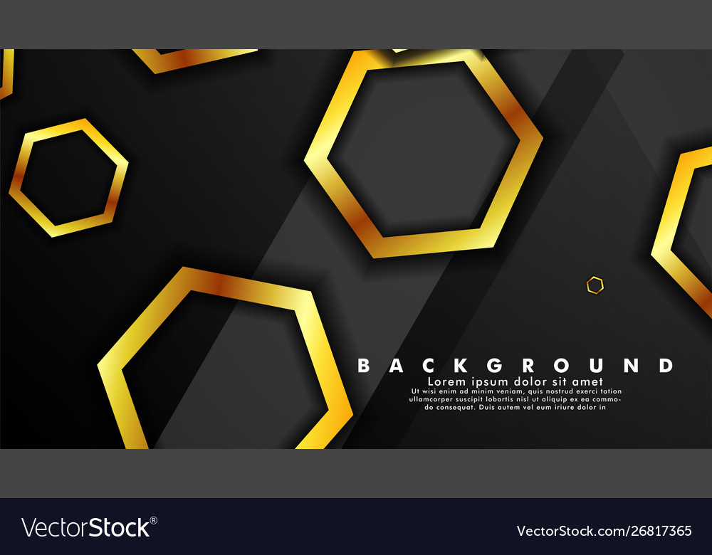 Background design that overlaps with hexagon gold