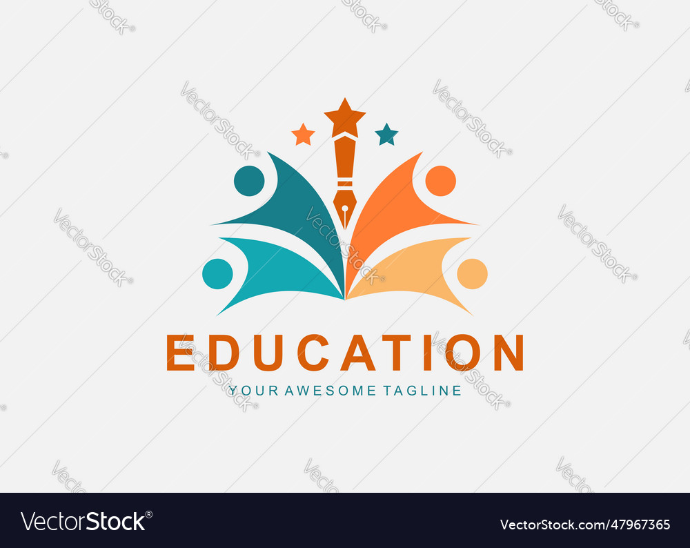 Best student with pencil logo education logo Vector Image