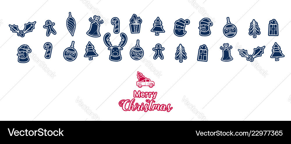 Christmas Icons Element Banner Christmas Drawing Vector Image