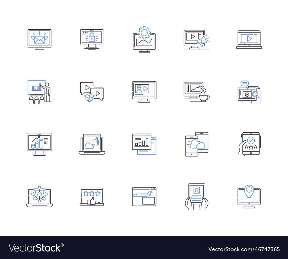 Computer outline icons collection