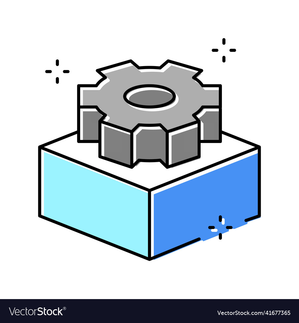 Created product 3d object color icon vector image Created product 3d object color icon
