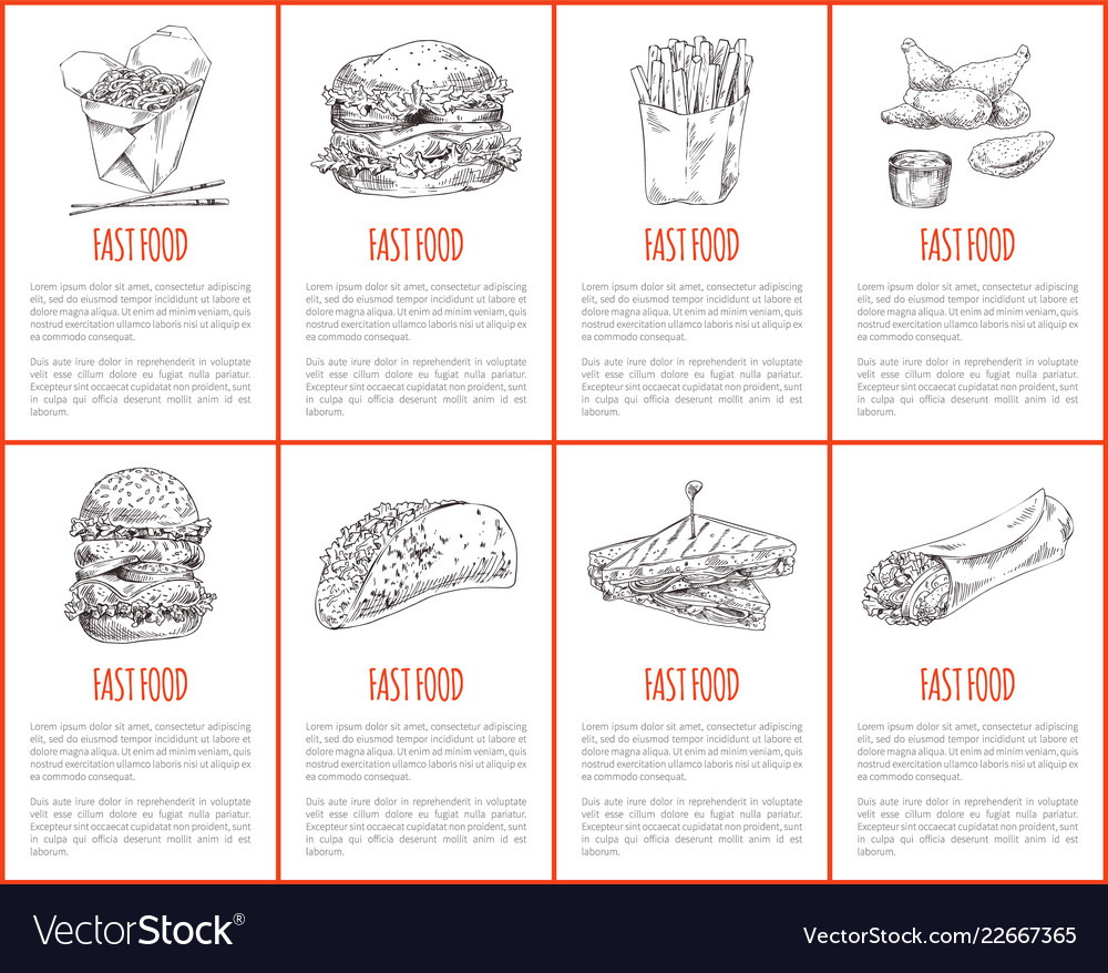 Fast food hamburger and fries vector image Fast food hamburger and fries