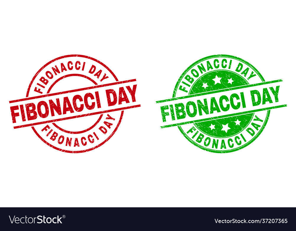 Fibonacci day round seals using scratched style
