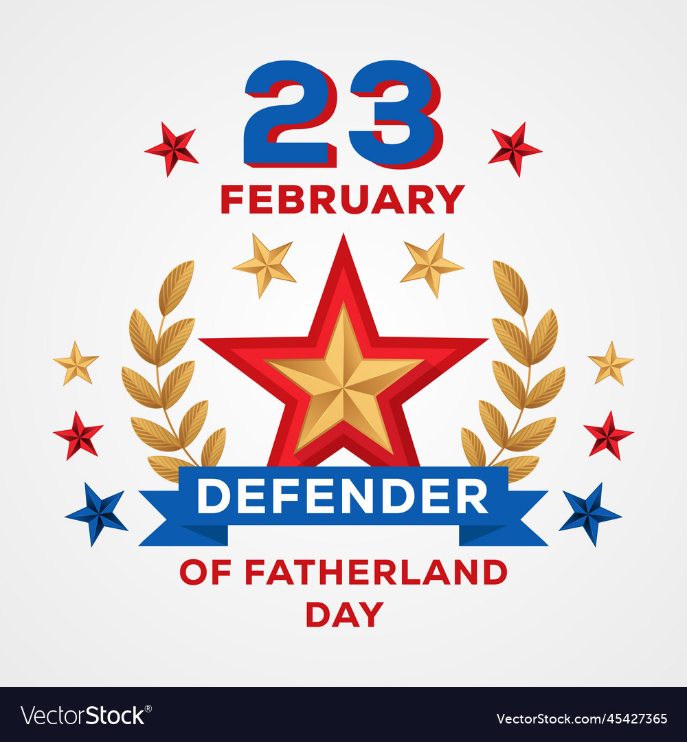 Flat design defender of fatherland Royalty Free Vector Image