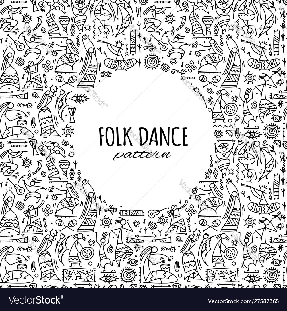 Folk ethnic dance seamless pattern for your