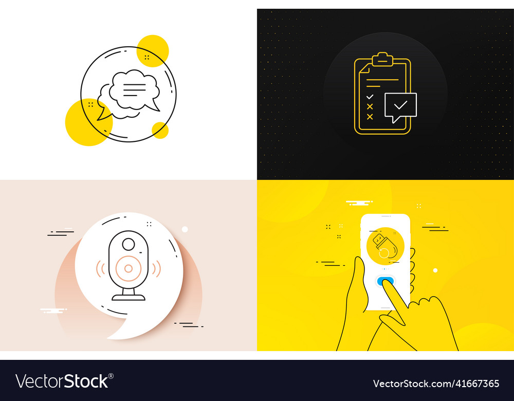 Minimal set of checklist flash memory and text vector image Minimal set of checklist flash memory and text