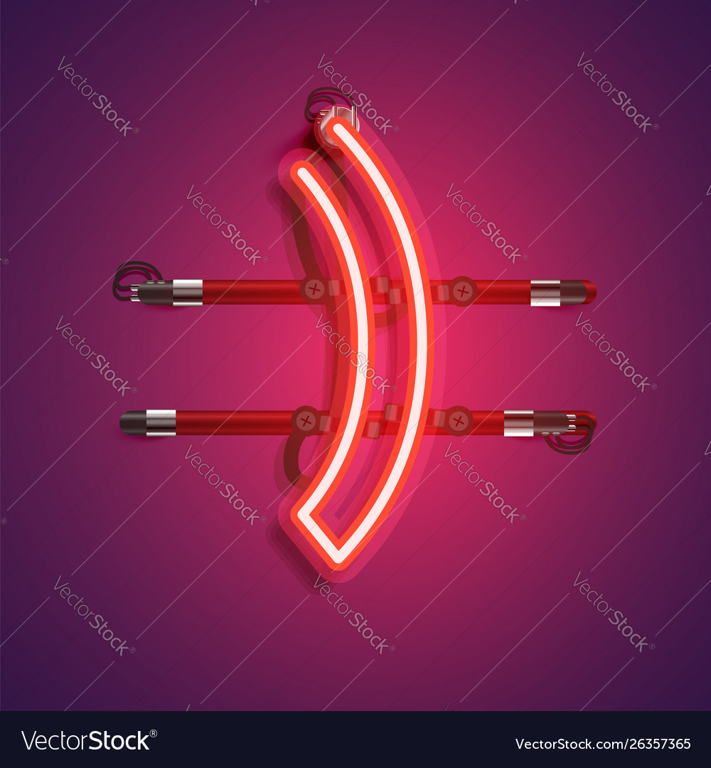 Realistic neon character with wires and console