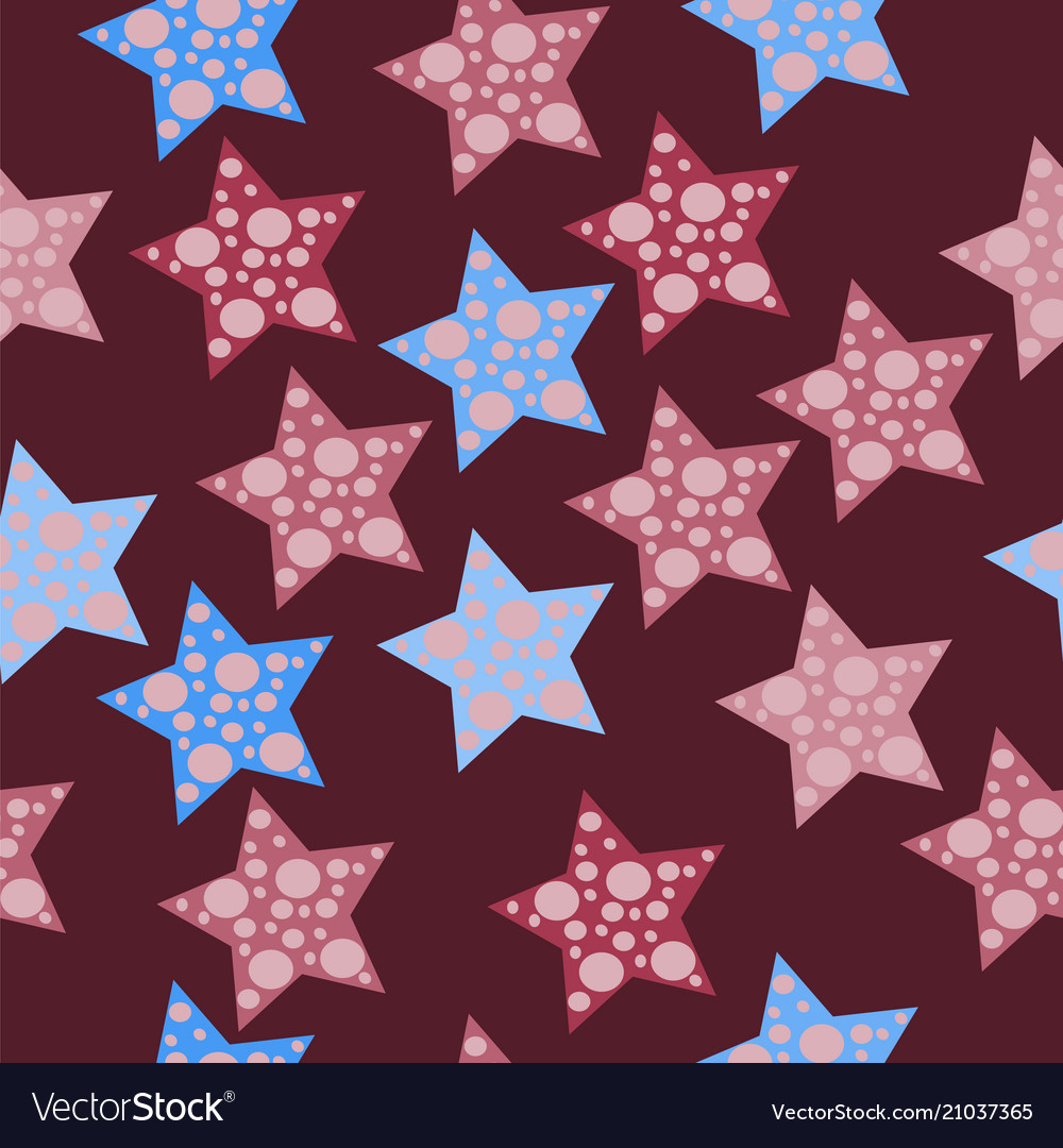 Seamless star pattern with dots vector image Seamless star pattern with dots