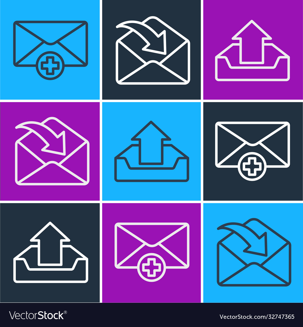 Zeile empfangenes Nachrichtenkonzept hochladen inbox vector image Zeile empfangenes Nachrichtenkonzept hochladen inbox
