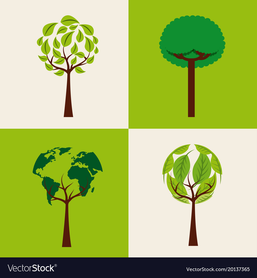 Set of trees ecology shape different environment