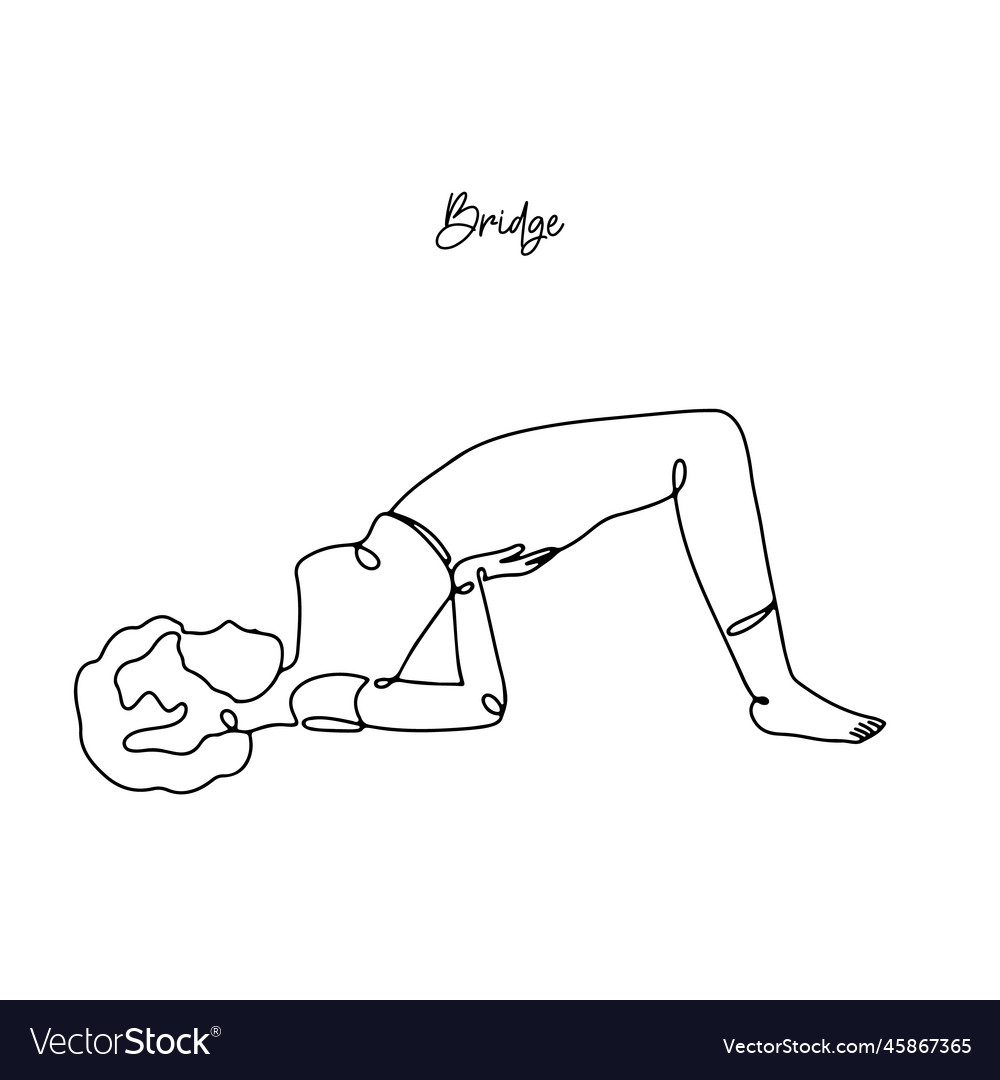 Single line drawing of a girl in yoga pose