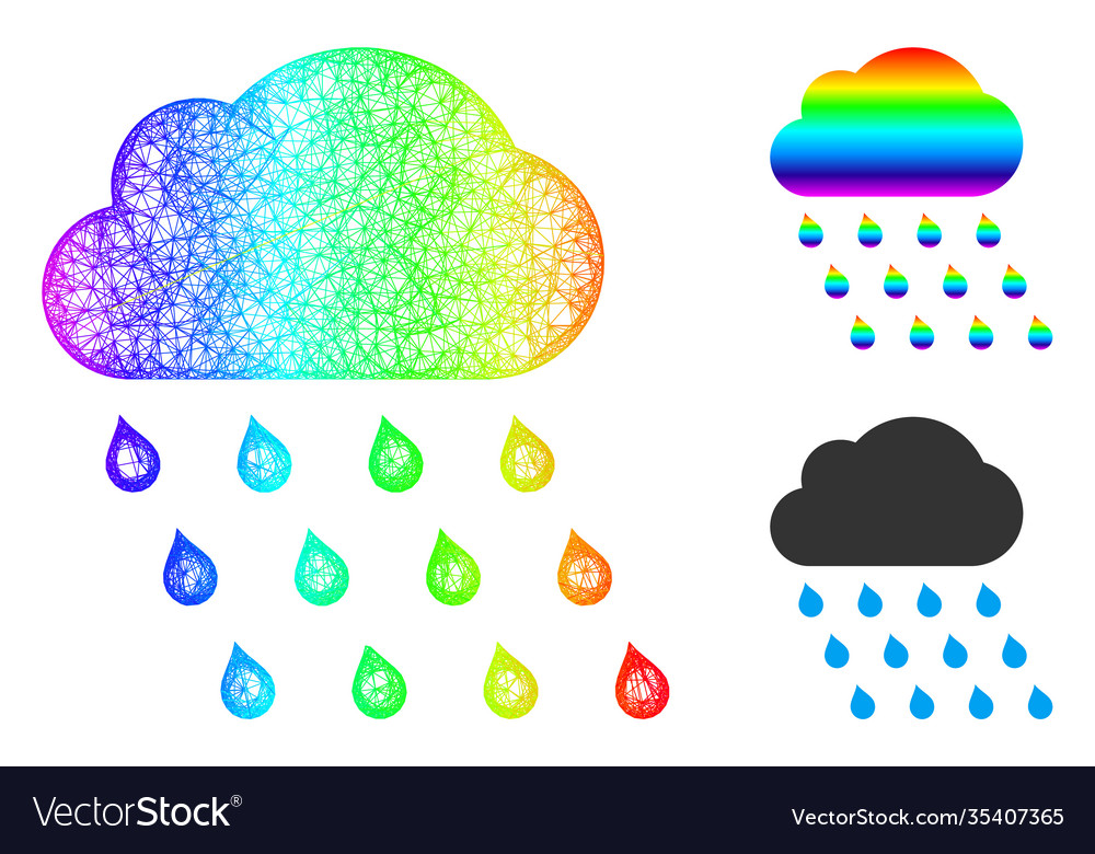 Spectrum net gradient rain cloud icon vector image Spectrum net gradient rain cloud icon