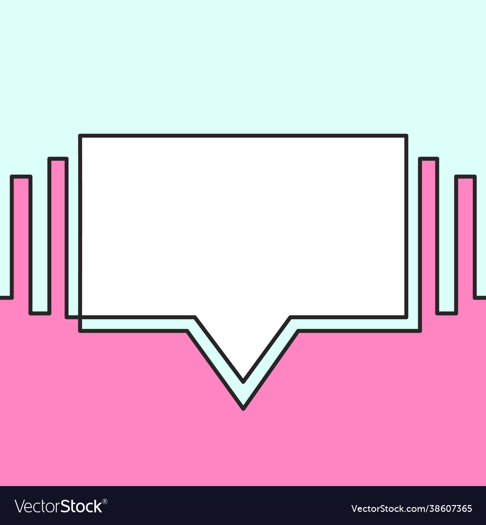 Speech bubble rectangular made continuous line
