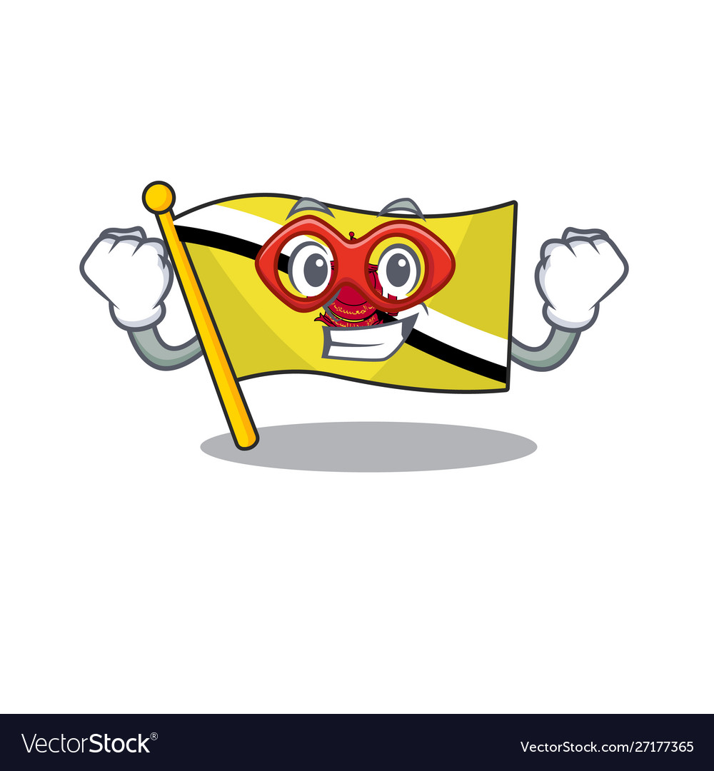 Super hero flag brunei darussalam mascot shaped