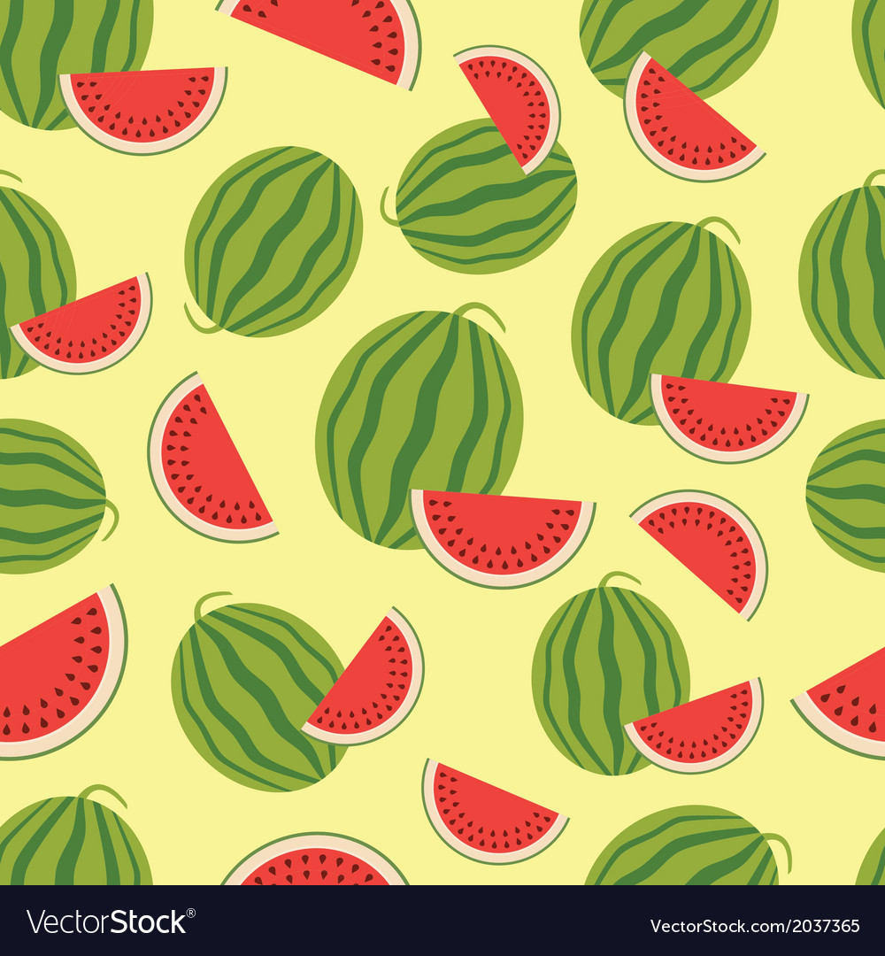 Watermelon seamless background Royalty Free Vector Image