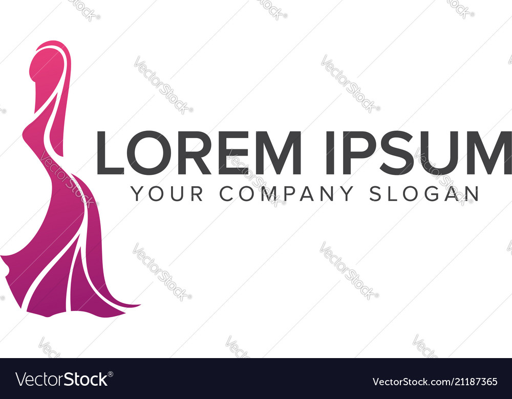 Wedding fashion logo design concept template Vector Image