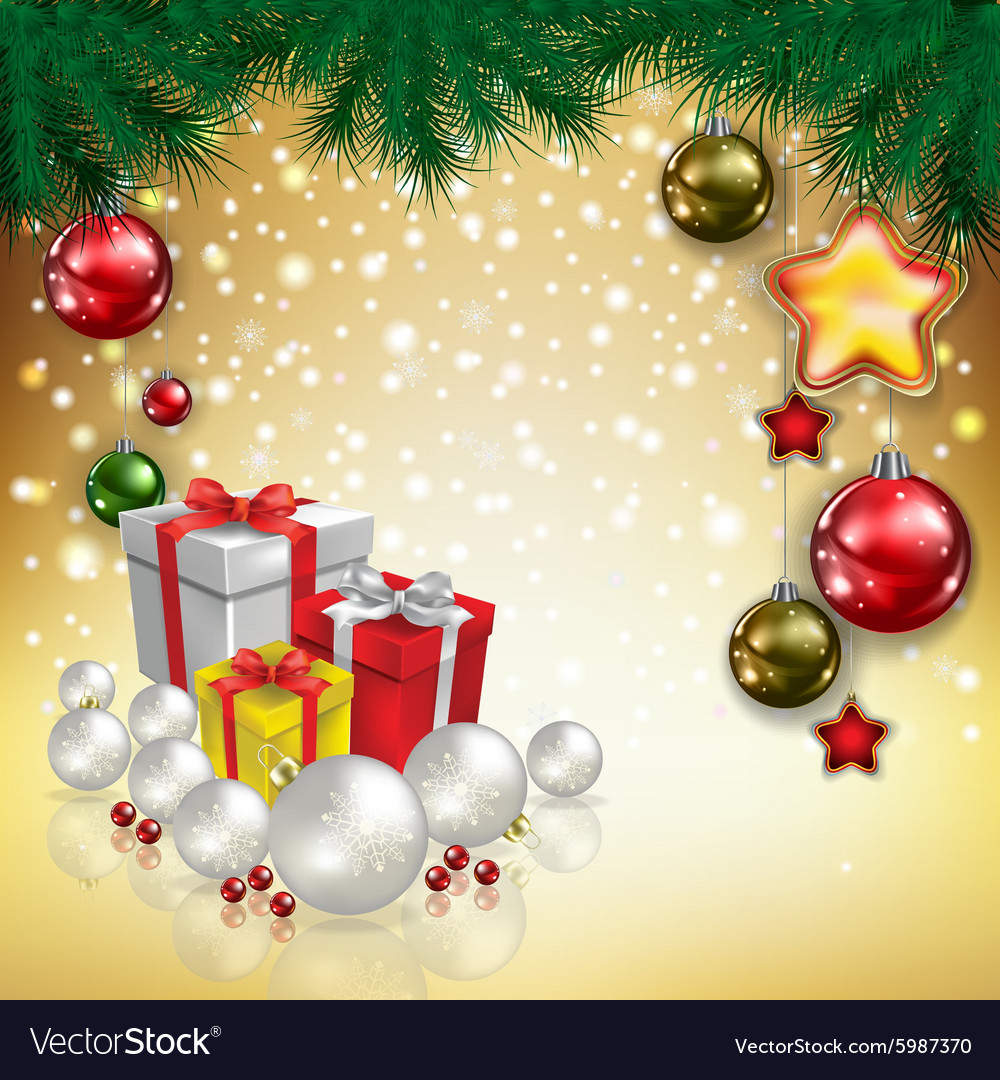 Abstract christmas golden greeting with gifts