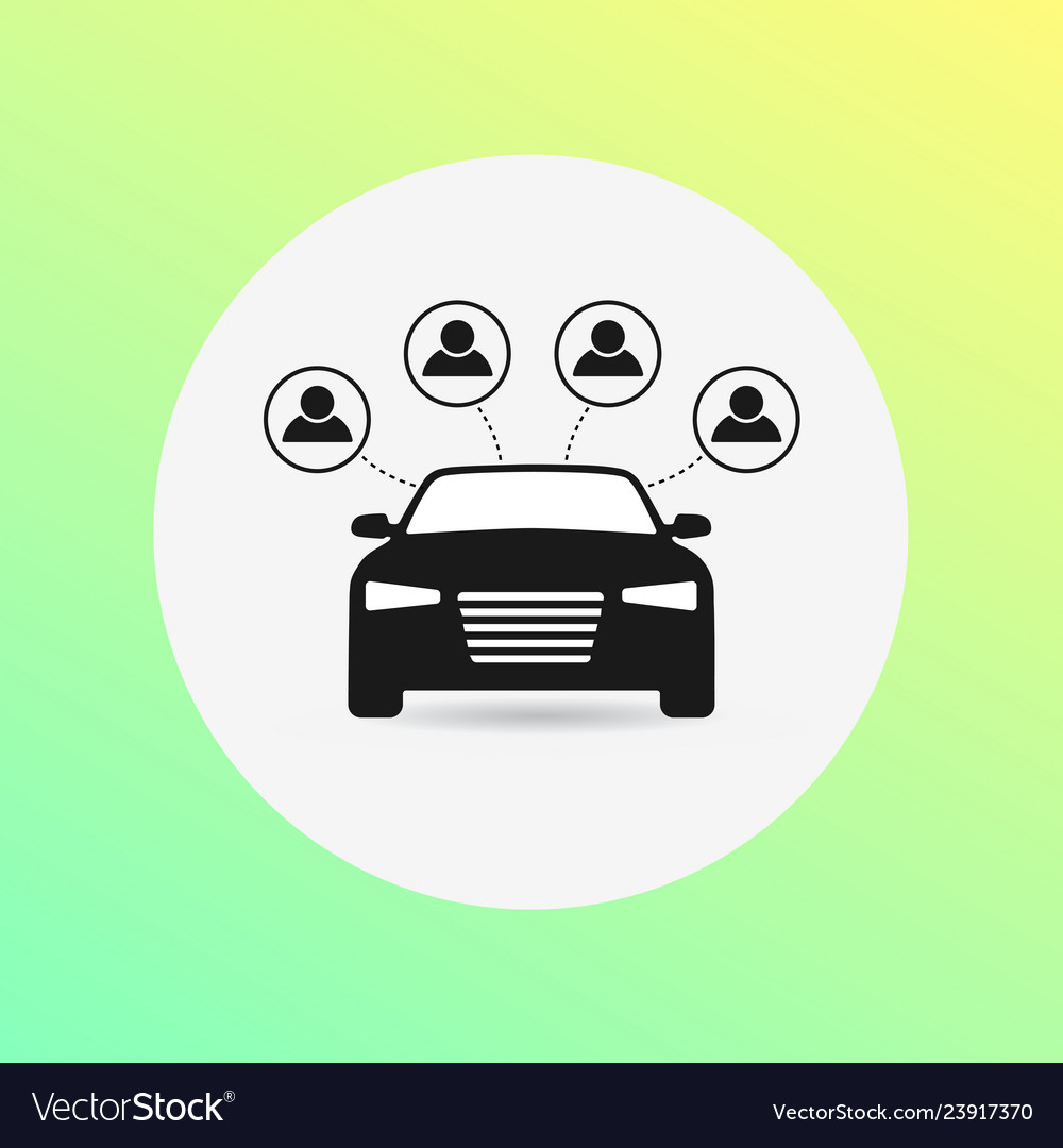 Carsharing icon car-sharing symbol flat concept