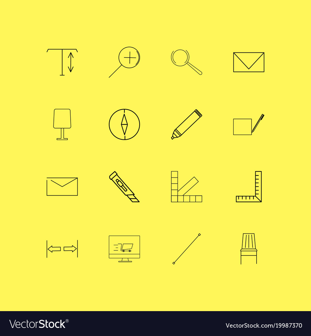 Design elements linear icon set simple outline