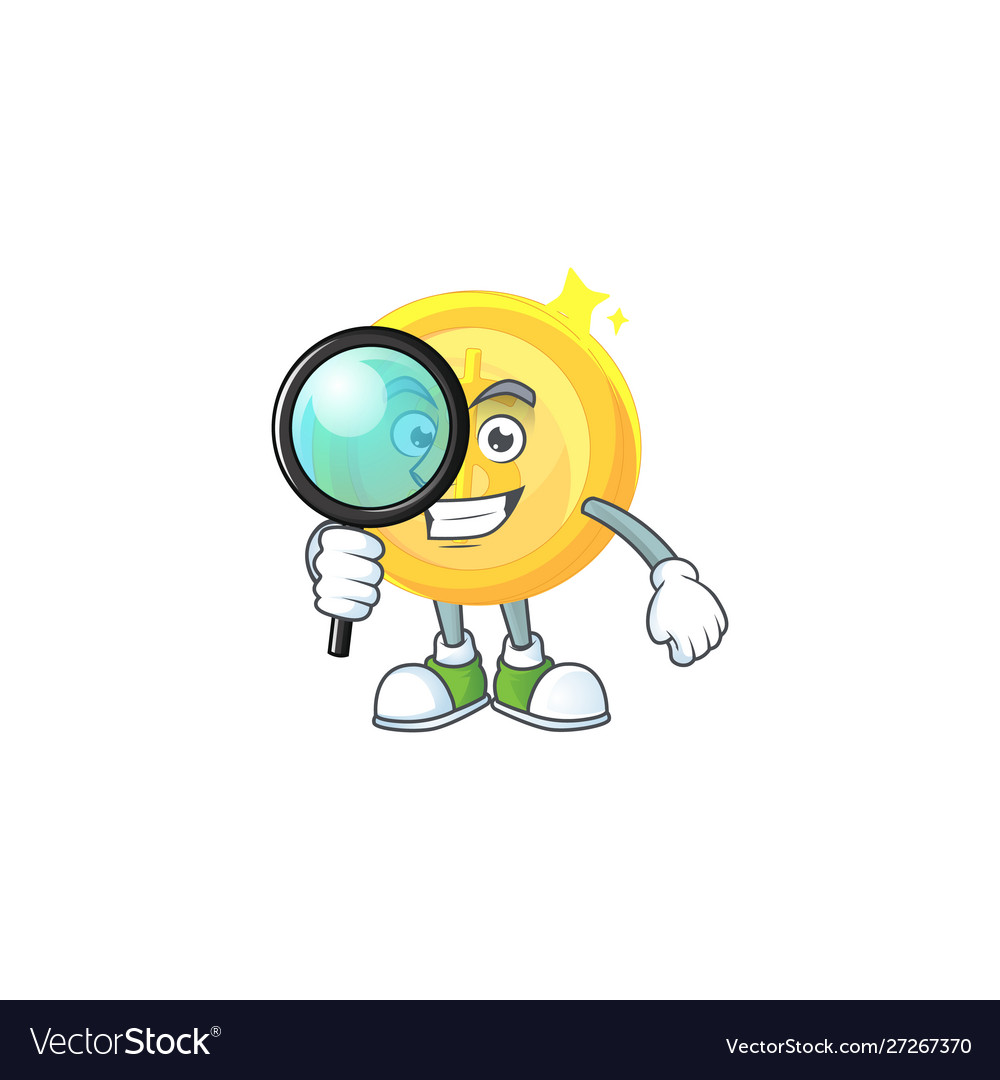 Detective currency gold coin isolated white
