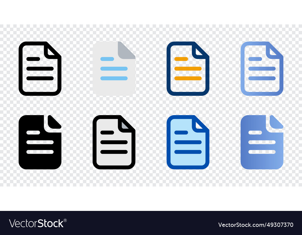 Document icons in different style vector image Document icons in different style